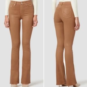 Hudson Women's Tobacco Brown Coated Barbara High-Rise Leg Jeans Size 33. NWOT